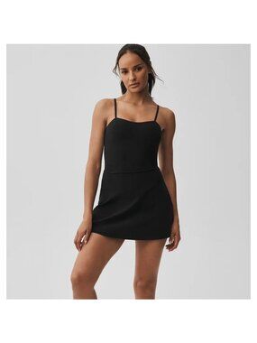 ALO Yoga | Dresses | Alo Tennis Club Sweater Knit Dress Blackivory |  Poshmark
